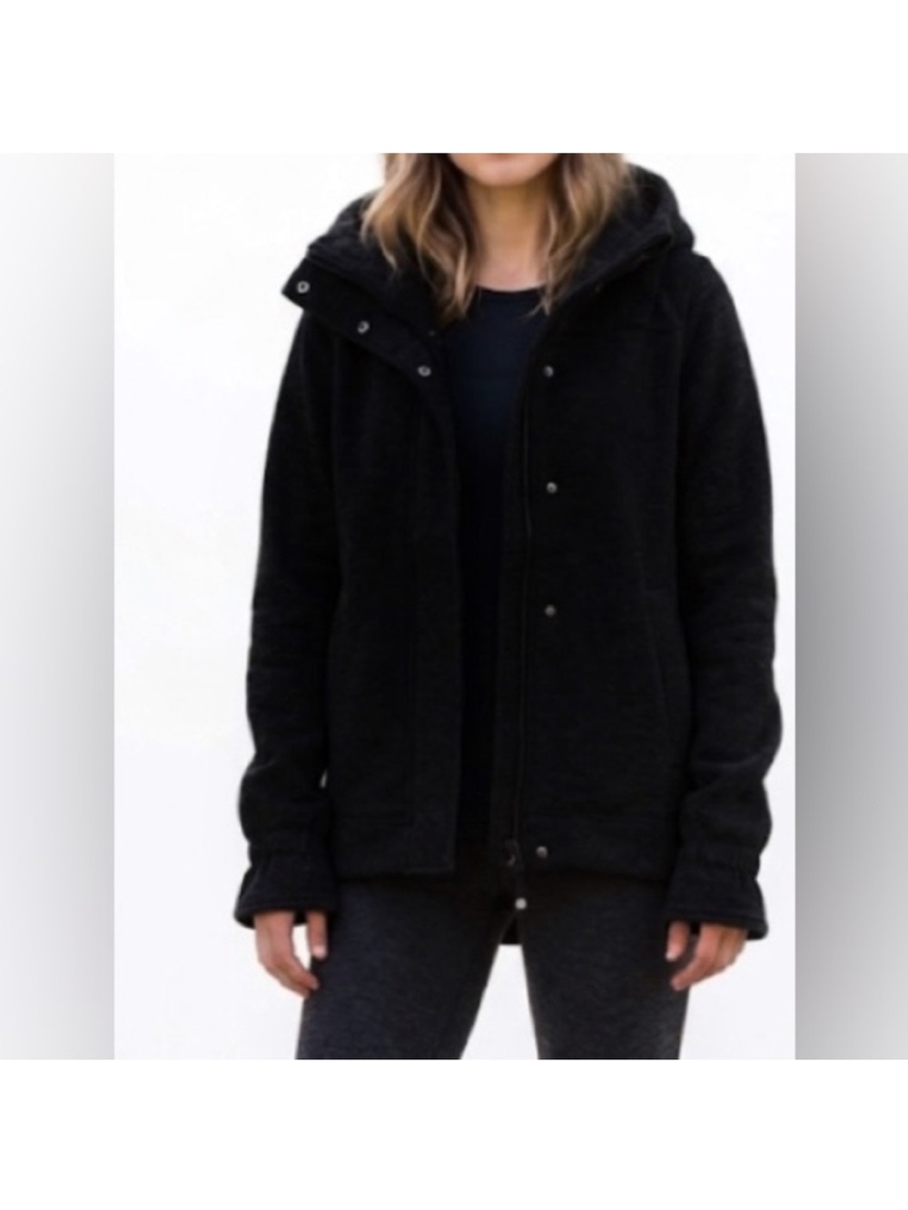 Lululemon Studio Softshell Tweed Jacket Size 6 Black Fleece Lined